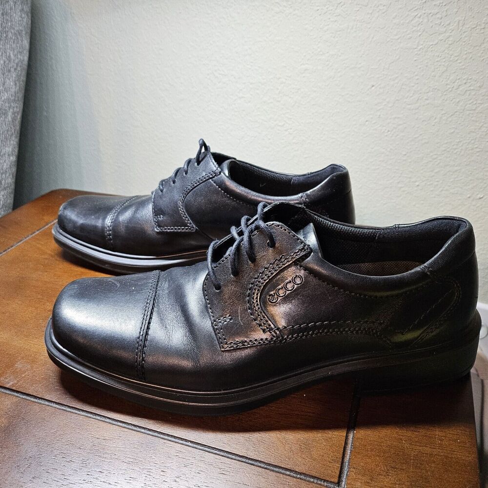 ECCO Mens Helsinki Classic Black Leather Oxford Dress Shoes Size EU 43 US 9-9.5